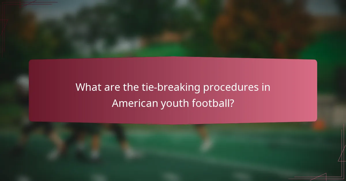 What are the tie-breaking procedures in American youth football?