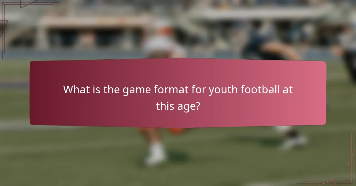 What is the game format for youth football at this age?